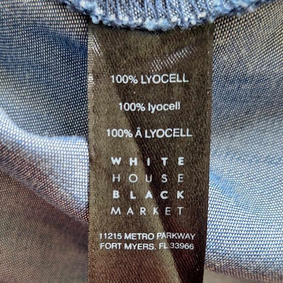 White House Black Market 3/4 Bell-Sleeve V-Neck Blouse Top Size 8 Medium - Picture 7 of 9